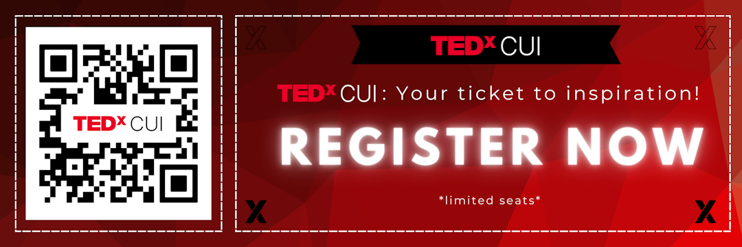 Ticket picture with QR code TEDxCUI